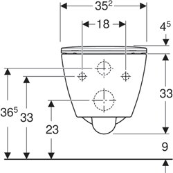 WC suspendu Smyle Square 500.685.01.1 caréné, avec abattant WC