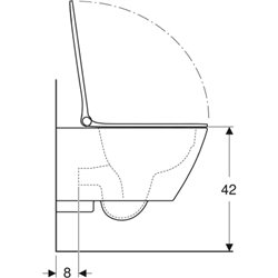 WC suspendu Smyle Square 500.685.01.1 caréné, avec abattant WC