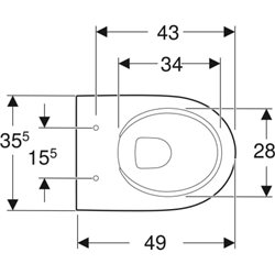 WC suspendu Renova Compact 500.377.01.1 caréné, sans abattant WC