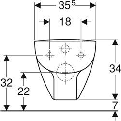 WC suspendu Renova Compact Square 206145000 sans abattant WC 