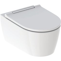 WC suspendu ONE 500.202.01.1 avec abattant WC recouvrement chromé brillant