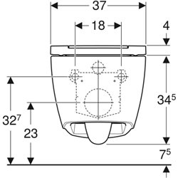 WC suspendu ONE 500.202.01.1 avec abattant WC recouvrement chromé brillant
