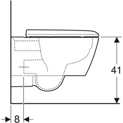 WC suspendu iCon Square 500.807.00.1 caréné, avec abattant WC