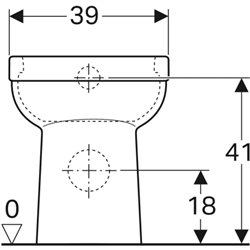 WC sur pied Renova Comfort Square 218500000 surélevé, semi-caréné, 46x55,5x39 cm