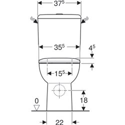 WC sur pied Smyle 500.822.00.1 avec réservoir, 85,5x64x37,5 cm