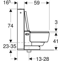 WC sur pied AquaClean Maïra Classic 146.243.11.1 habillage latéral stratifié blanc  44x59x40 cm