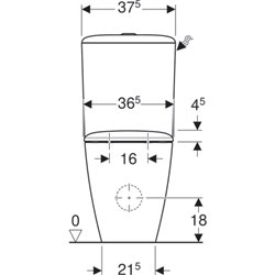 WC sur pied iCon Square 500.820.00.1 avec réservoir, 85,5x64,5x37,5 cm