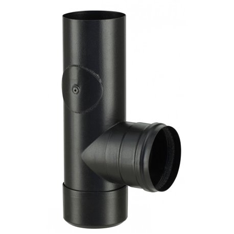 Té Fumisterie Bois TETP+TV80ENMJ Fumisterie Bois Ø 80 mm avec trappe de visite