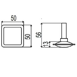 Patère APPTQUADRO5001 Quadro 50 mm pour Tesi