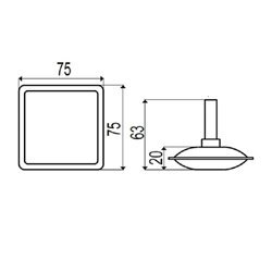 Patère APPTQUADRO7501 Quadro 75 mm pour Tesi