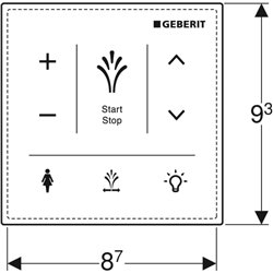 Tableau de commande mural 147.041.SI.1 pour abattant et WC complet, blanc