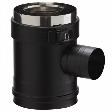 Elément droit PGI EDPA90100PGI/9030 Prise d'air 90° Ø 100-150 mm Noir
