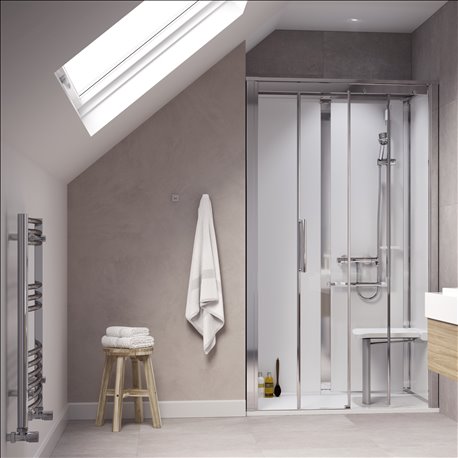 Cabine Onyx Porte Coulissante 1280SLLCWH 1200x800 mm en angle gauche Cabine Onyx Porte Coulissante 1280SLLCWH 1200x800 mm en angle gauche