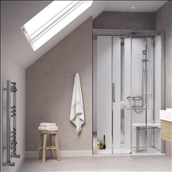 Cabine Onyx Porte Coulissante 1290SLLCWH 1200x900 mm en angle gauche