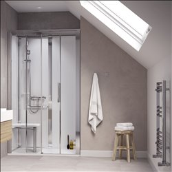 Cabine Onyx Porte Coulissante 1790SLRCWH 1700x900 mm en angle droite