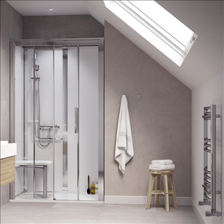 Cabine Onyx Porte Coulissante 1290SLRAWH 1200x900 mm en niche droite Cabine Onyx Porte Coulissante 1290SLRAWH 1200x900 mm en niche droite