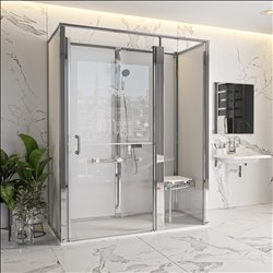 Cabine Onyx Porte Duo 1690DDLCWH 1600x900 mm en angle gauche