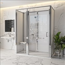 Cabine Onyx Porte Duo 1690DDRCWH 1600x900 mm en angle droite