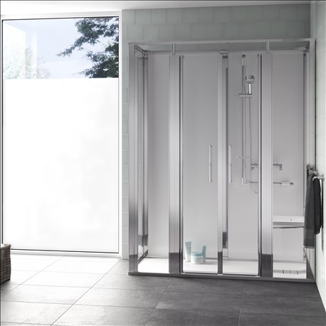 Cabine Onyx Porte Saloon 1290SDLCWH 1200x900 mm en angle gauche Cabine Onyx Porte Saloon 1290SDLCWH 1200x900 mm en angle gauche
