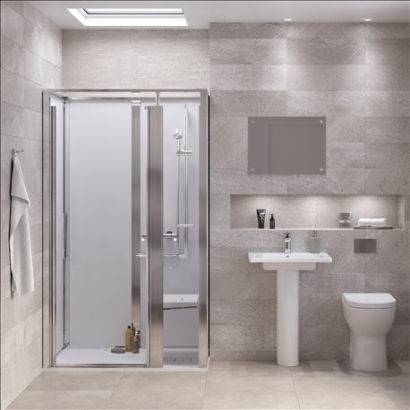 Cabine Onyx Porte Classique 1290CDLAWH 1200x900 mm en niche gauche Cabine Onyx Porte Classique 1290CDLAWH 1200x900 mm en niche gauche