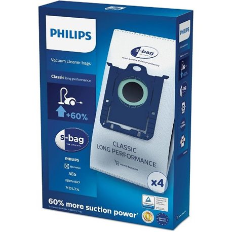 Sac aspirateur FC8021 lot de 4 sacs universels pour Philips, Electrolux, AEG, Volta et Tornado