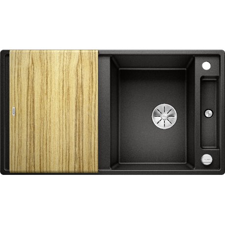 Evier Axia III 5 S Silgranit PuraDur 525845 Planche frêne  Noir