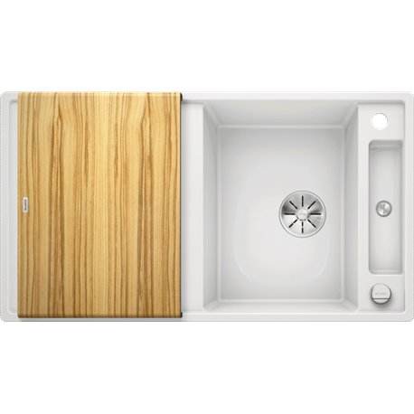 Evier Axia III 5 S Silgranit PuraDur 523209 Planche frêne  Blanc