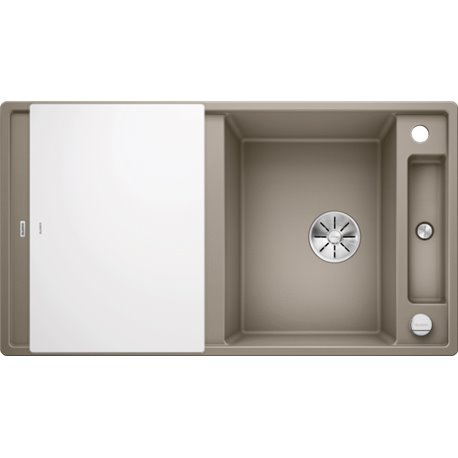 Evier Axia III 5 S Silgranit PuraDur 523222 Planche verre blanc Tartufo