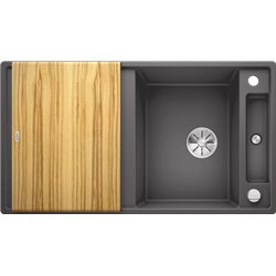 Evier Axia III 5 S Silgranit PuraDur 523206 Planche frêne  Gris rocher