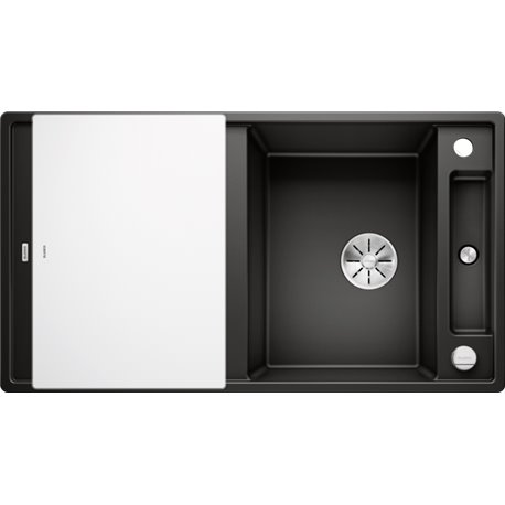 Evier Axia III 5 S Silgranit PuraDur 525844 Planche verre blanc Noir