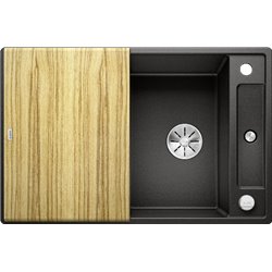 Evier Axia III 45 S Silgranit PuraDur 525841 Noir Planche frêne