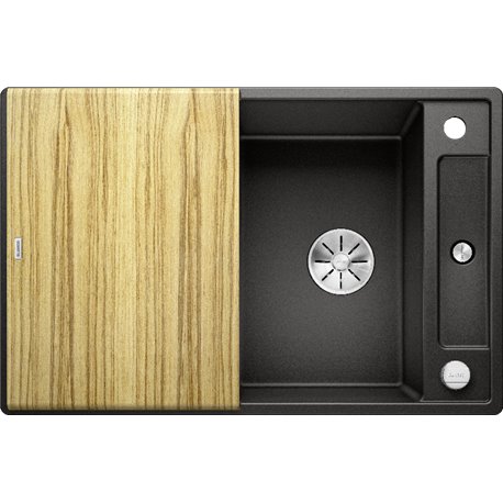 Evier Axia III 45 S Silgranit PuraDur 525841 Noir Planche frêne