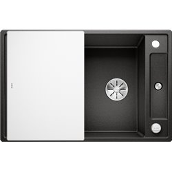 Evier Axia III 45 S Silgranit PuraDur 525840 Noir Planche verre blanc