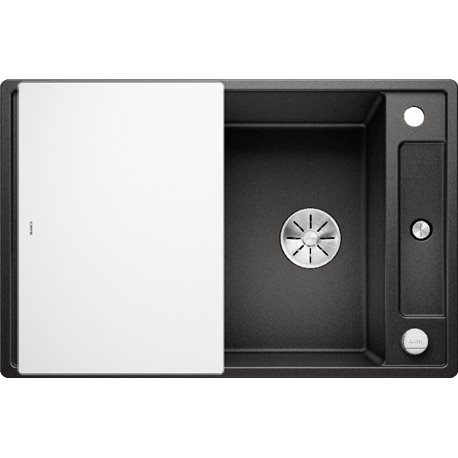 Evier Axia III 45 S Silgranit PuraDur 525840 Noir Planche verre blanc Evier Axia III 45 S Silgranit PuraDur 525840 Noir Planche verre blanc