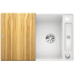 Evier Axia III 45 S-F Silgranit PuraDur 523196 Blanc Planche frêne