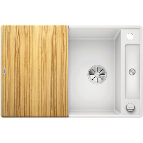 Evier Axia III 45 S-F Silgranit PuraDur 523196 Blanc Planche frêne