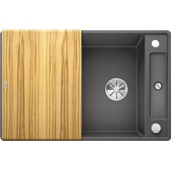 Evier Axia III 45 S-F Silgranit PuraDur 523194 Gris Rocher Planche frêne