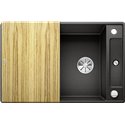 Evier Axia III 45 S-F Silgranit PuraDur 525843 Noir Planche frêne