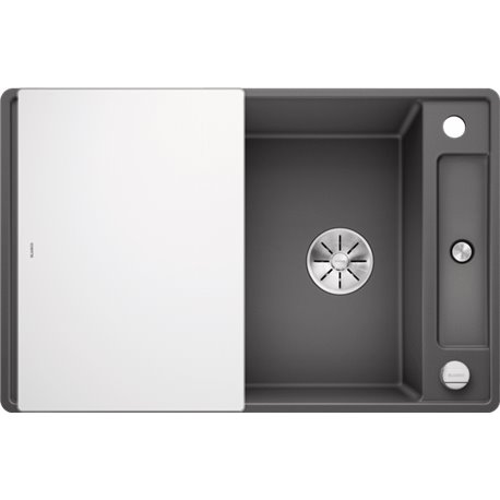 Evier Axia III 45 S-F Silgranit PuraDur 523200 Gris Rocher Planche verre blanc