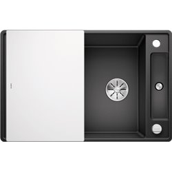 Evier Axia III 45 S-F Silgranit PuraDur 523199 Anthracite Planche verre blanc