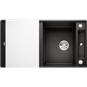 Evier Axia III 5 S-F Silgranit PuraDur 525846 Noir Planche verre blanc