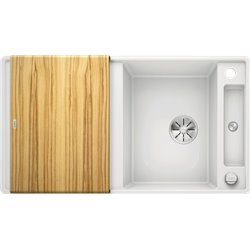 Evier Axia III 5 S-F Silgranit PuraDur 523228 Blanc Planche frêne