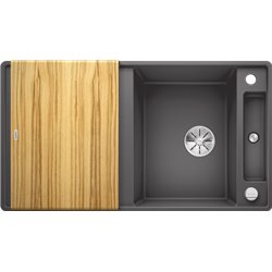 Evier Axia III 5 S-F Silgranit PuraDur 523226 Gris Rocher Planche frêne