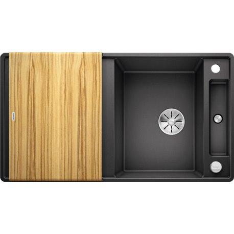 Evier Axia III 5 S-F Silgranit PuraDur 523225 Anthracite Planche frêne