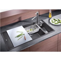 Evier Axia III 6 S 524653 Planche verre blanc Anthracite