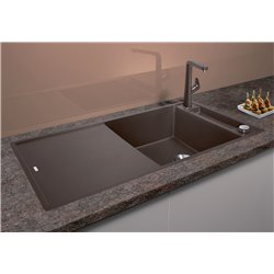 Evier Axia III XL 6 S-F Silgranit PuraDur 523531 Planche verre blanc Café