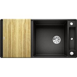 Evier Axia III XL 6 S-F Silgranit PuraDur 525860 Planche frêne Noir