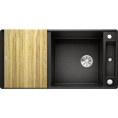 Evier Axia III XL 6 S-F Silgranit PuraDur 525860 Planche frêne Noir