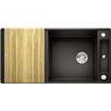 Evier Axia III XL 6 S-F Silgranit PuraDur 525860 Planche frêne Noir