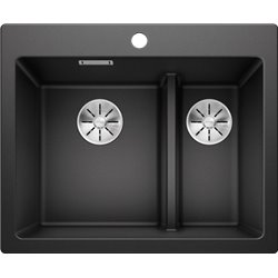 Evier Pleon 6 Split 521689 Anthracite, vidage manuel 